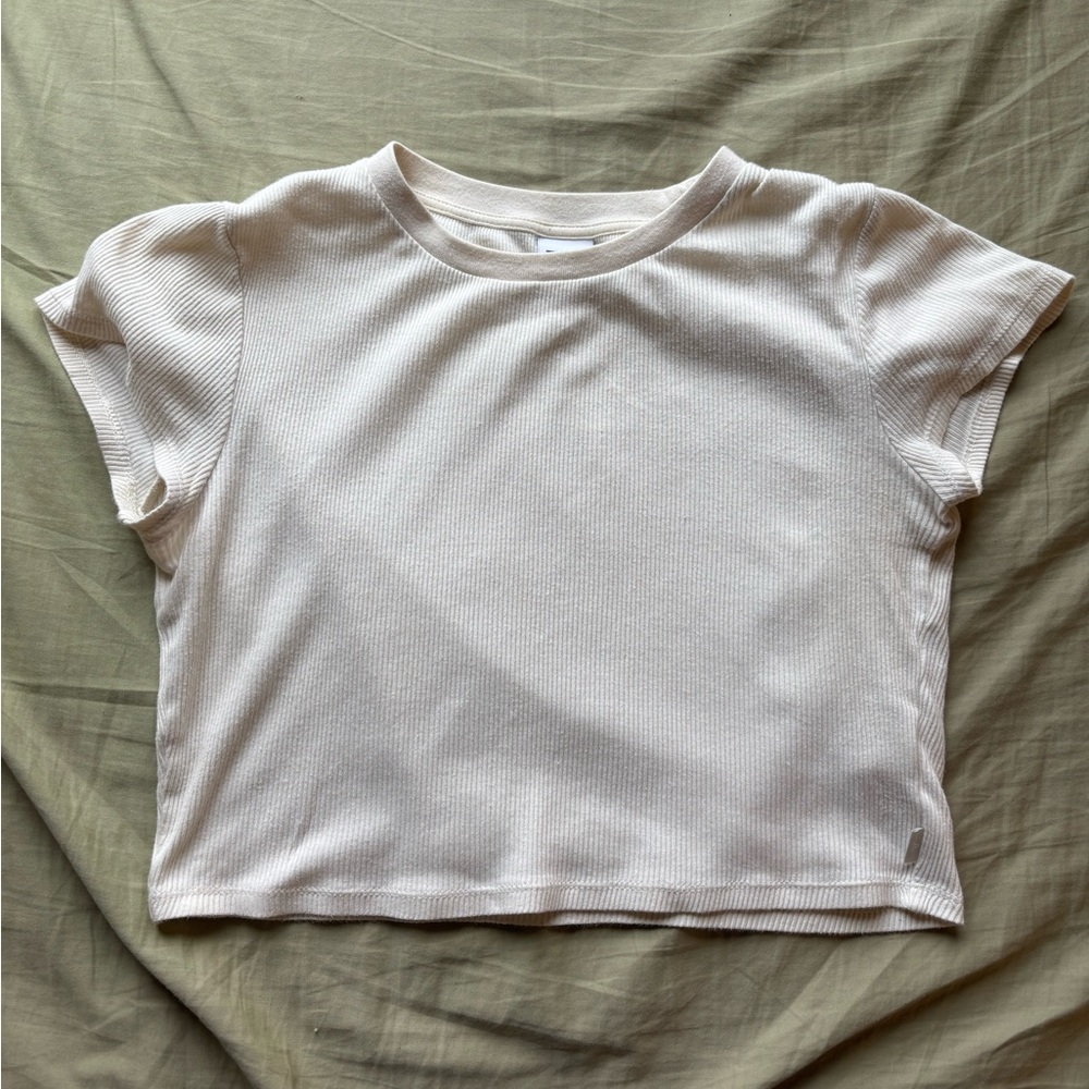 TNA Cream Ribbed Tee